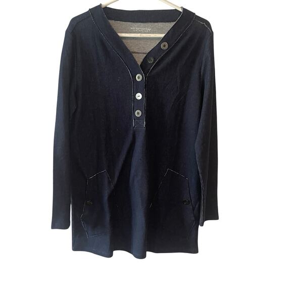 Soft Surroundings Long Sleeve Mixed Button Pocket Tunic Size M - Picture 2 of 4